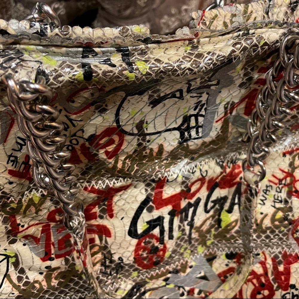 Carlos Falchi Fatto A Mano Graffiti Tote Bag - Picture 10 of 10